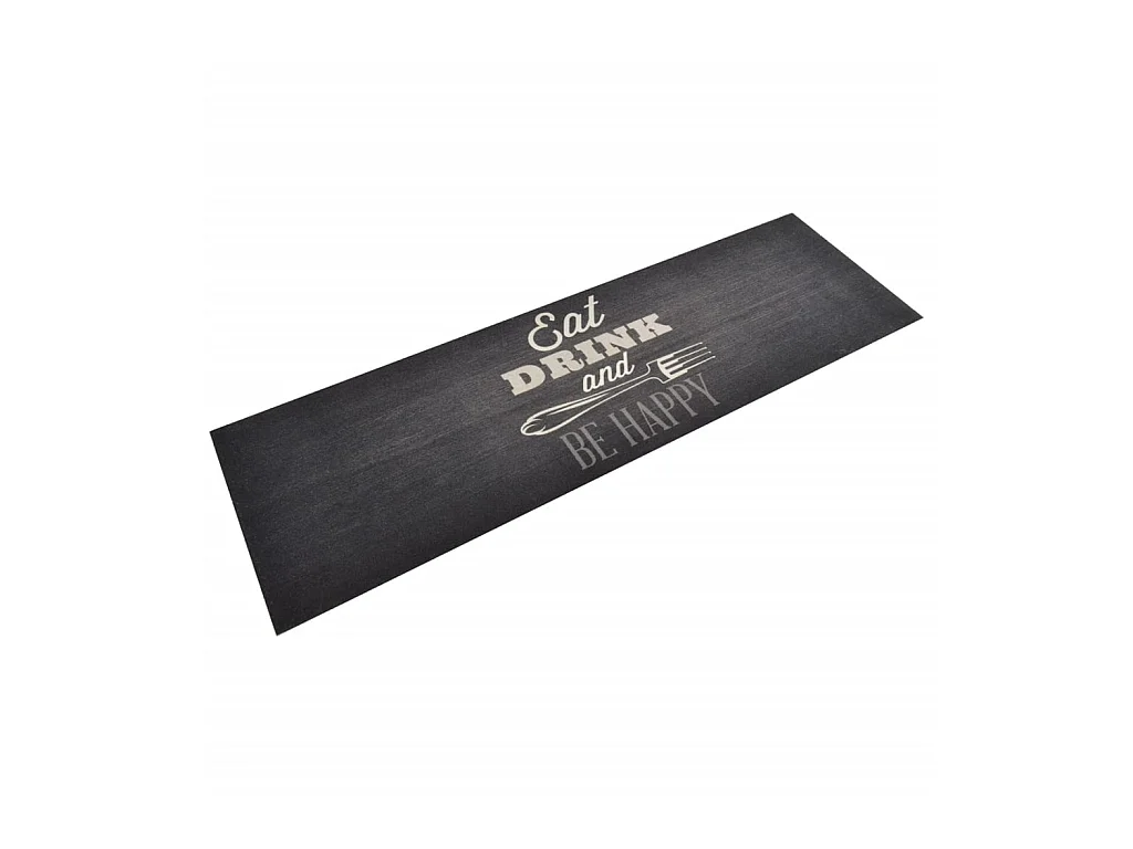 Tapis de cuisine lavable impression cuisine noir 60x180 cm QBH64146