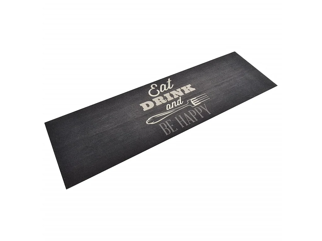 Tapis de cuisine lavable impression cuisine noir 60x180 cm QBH64146