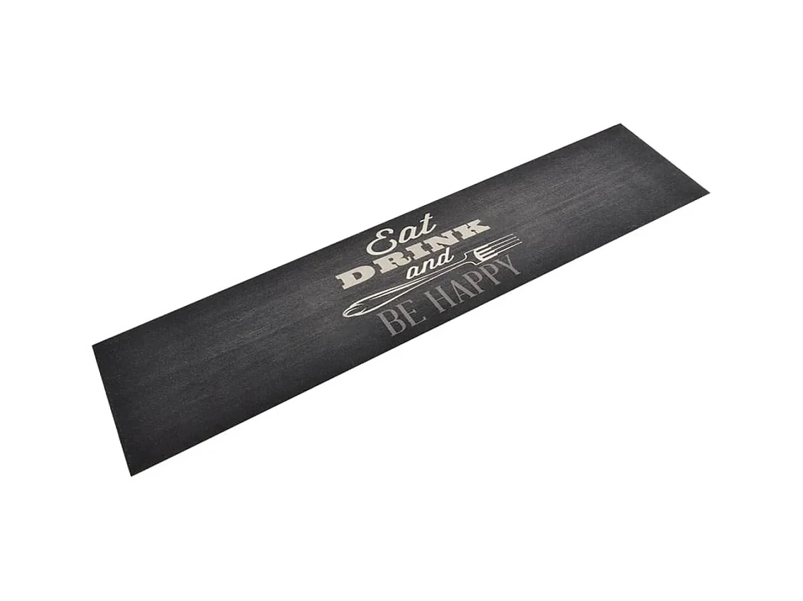 Tapis de cuisine lavable impression cuisine noir 60x300 cm QBH78871