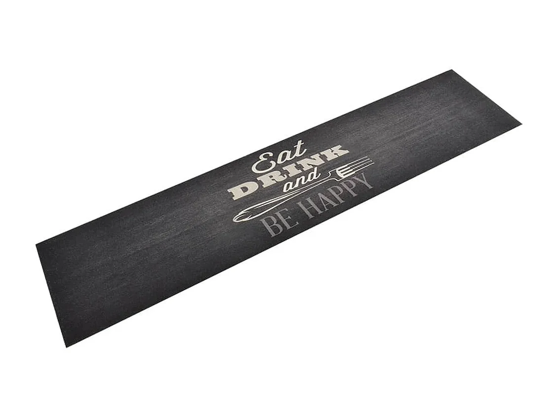 Tapis de cuisine lavable impression cuisine noir 60x300 cm QBH78871