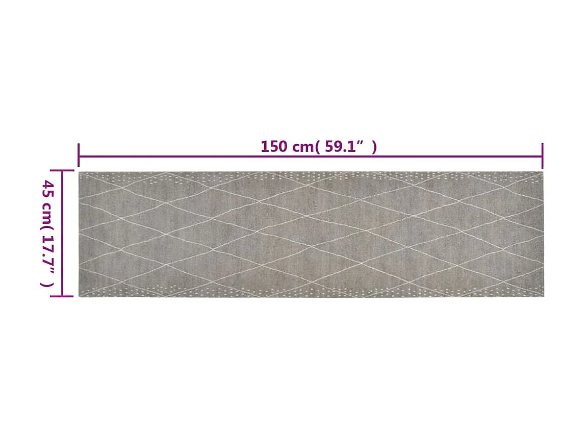 Tapis de cuisine lavable impression losange 45x150 cm velours QBH69537