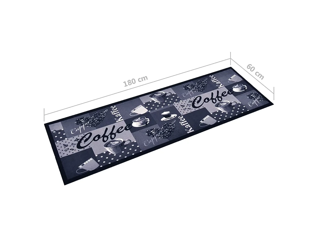 Tapis de cuisine lavable Bleu café 60x180 cm QBH25855