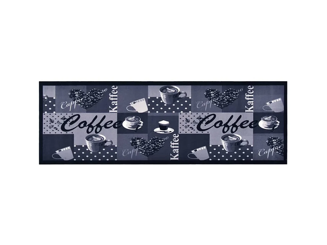 Tapis de cuisine lavable Bleu café 60x180 cm QBH25855