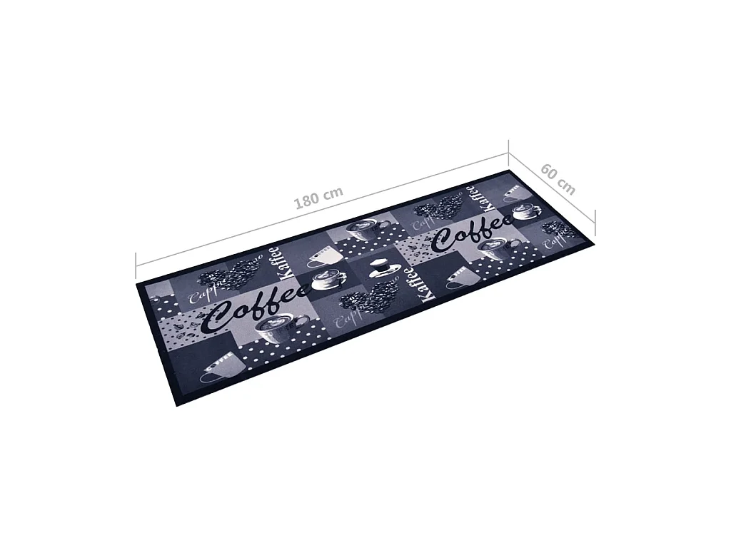 Keukenmat wasbaar Coffee 60x180 cm blauw NL132742