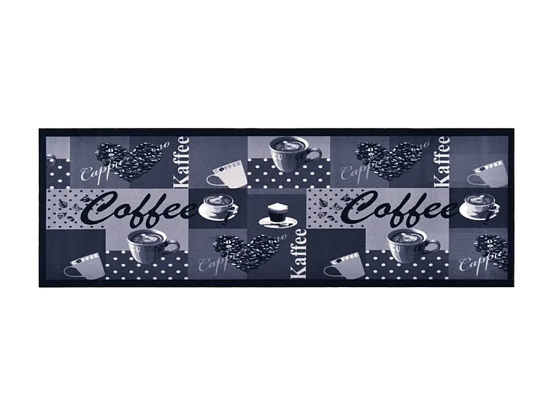 Tapis de cuisine lavable Bleu café 60x180 cm QBH25855