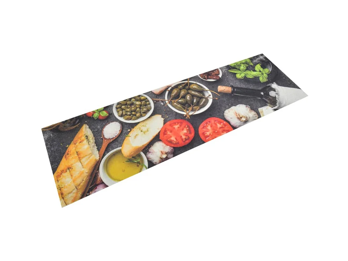 Tapis de cuisine lavable impression vin dîner 45x150 cm velours QBH95922
