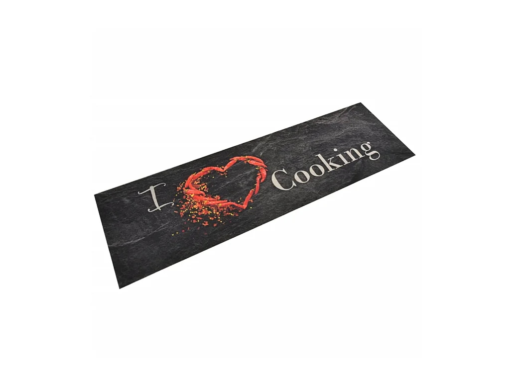 Tapis de cuisine lavable impression cuisine noir 45x150 cm QBH29049