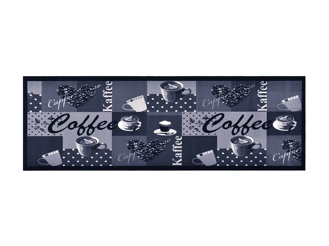 Tapis de cuisine lavable Bleu café 60x300 cm QBH38209