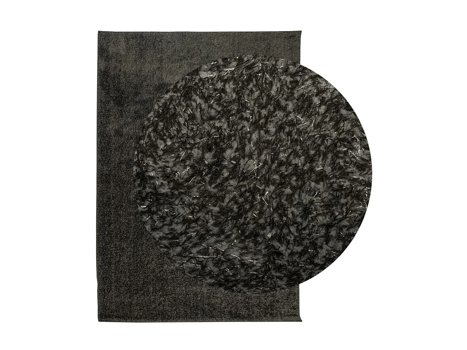 Tapis ISTAN à poils longs aspect brillant anthracite 160x230 cm QBH36922