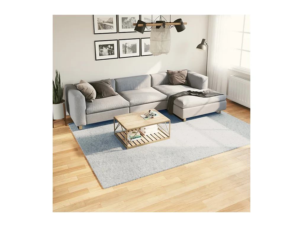 Tapis HUARTE à poils courts doux et lavable bleu 200x280 cm QBH47936