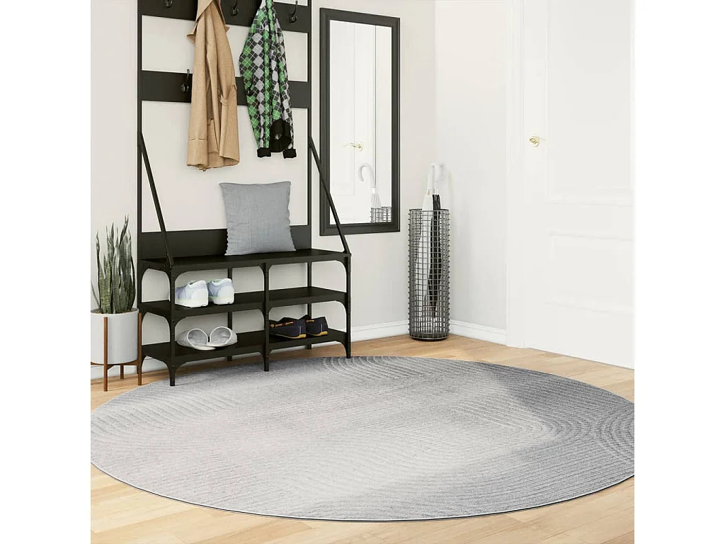 Tapis IZA poils courts style scandinave gris Ø 200 cm QBH45501