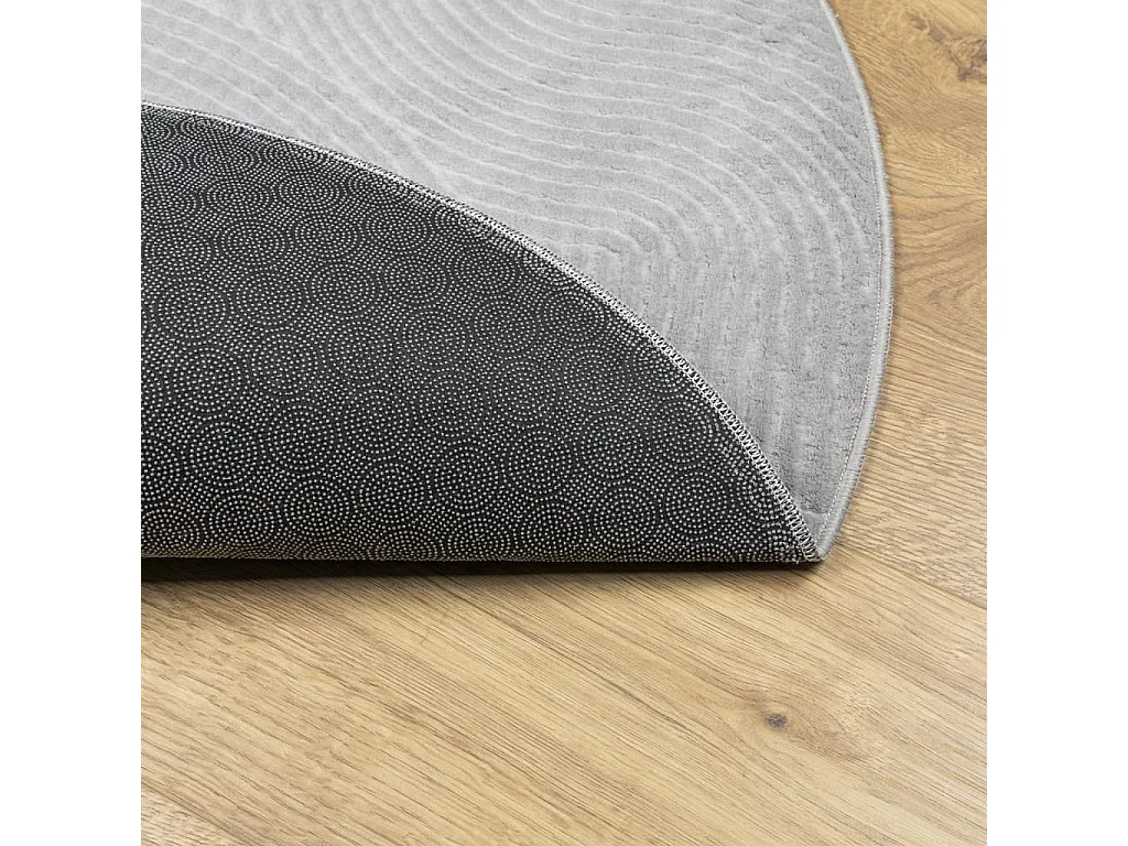 Tapis IZA poils courts style scandinave gris Ø 200 cm QBH45501