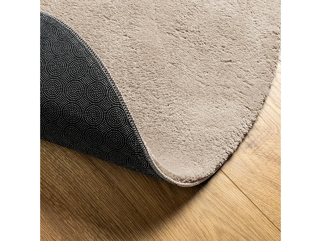 Tapis HUARTE à poils courts doux et lavable sable Ø 200 cm QBH70153