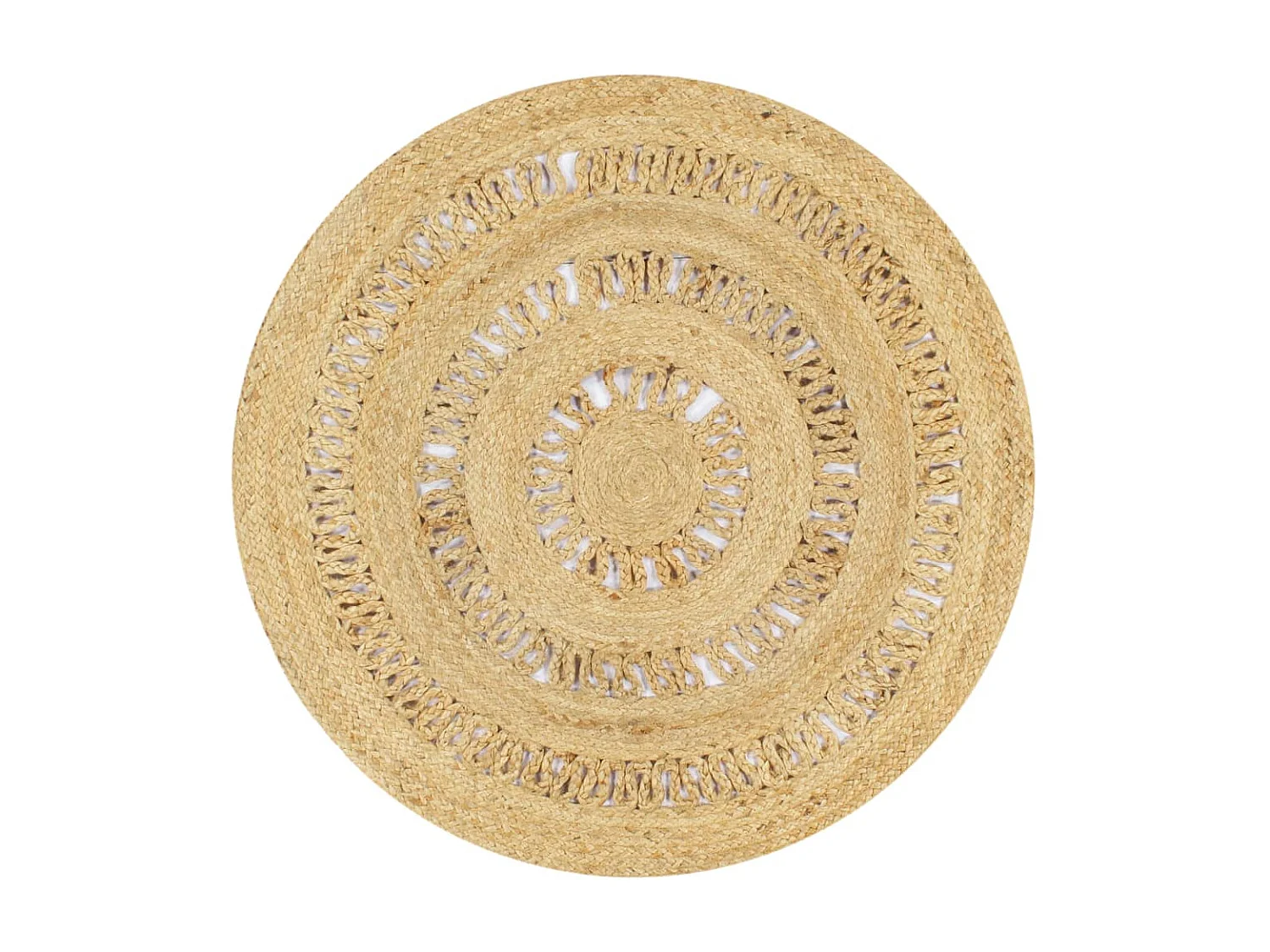 Vloerkleed handgemaakt 90 cm gevlochten jute NL769597