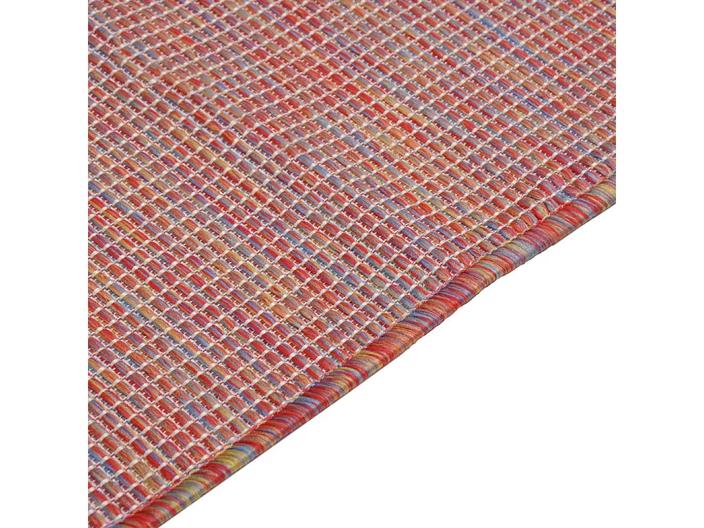 Tapis à tissage plat d'extérieur 120x170 cm Rouge QBH44413