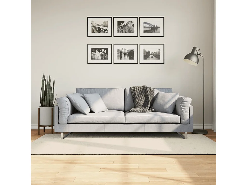 Tapete de pelo alto aspeto brilhante ISTAN 100x200cm cor creme PT550912