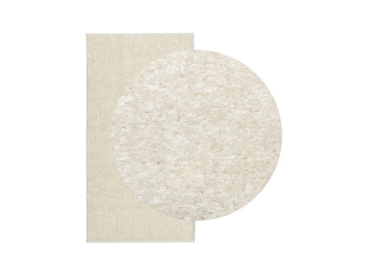 Vloerkleed ISTAN hoogpolig glanzend 100x200 cm crèmekleurig NL938887