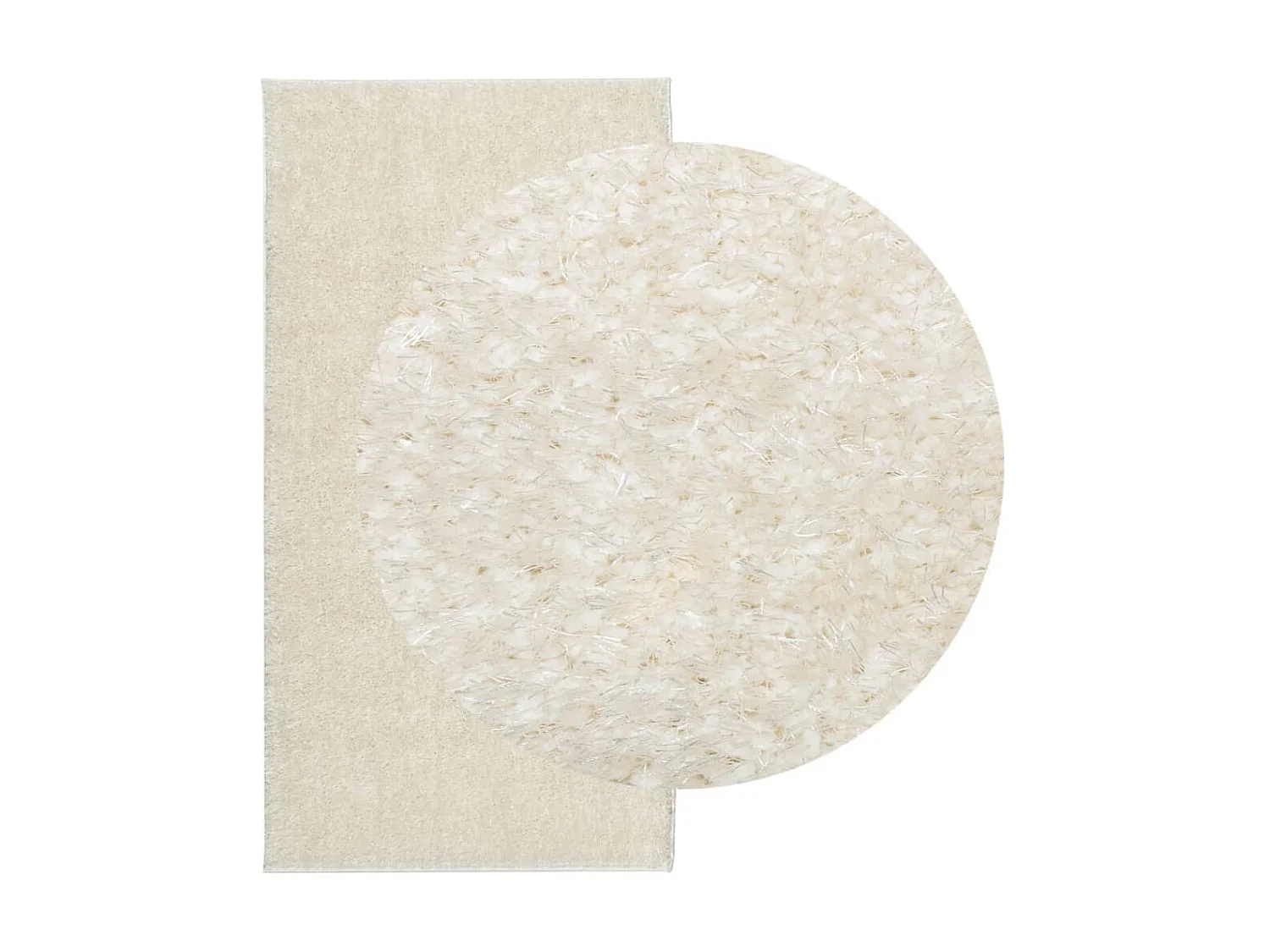 Tapete de pelo alto aspeto brilhante ISTAN 100x200cm cor creme PT550912