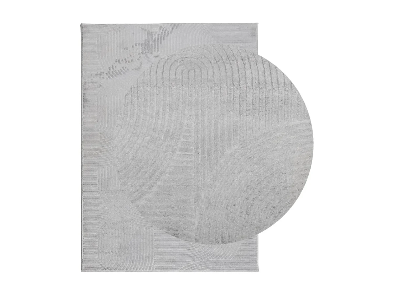 Tapete de pelo curto IZA visual escandinavo 240x340 cm cinzento PT229907