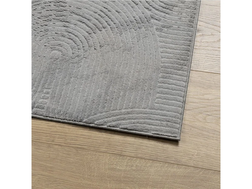 Tapete de pelo curto IZA visual escandinavo 240x340 cm cinzento PT229907