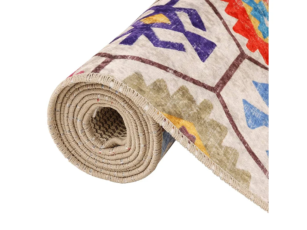Tapis lavable multicolore 80x150 cm antidérapant QBH58823