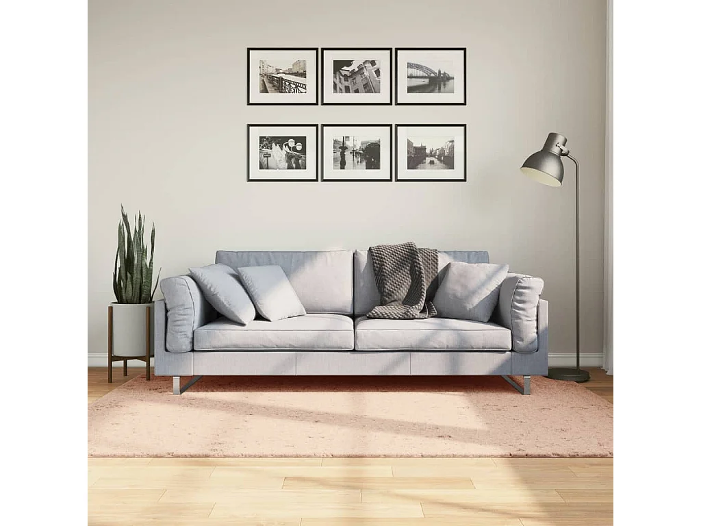 Tapis HUARTE à poils courts doux lavable rouge clair 140x200 cm QBH40307