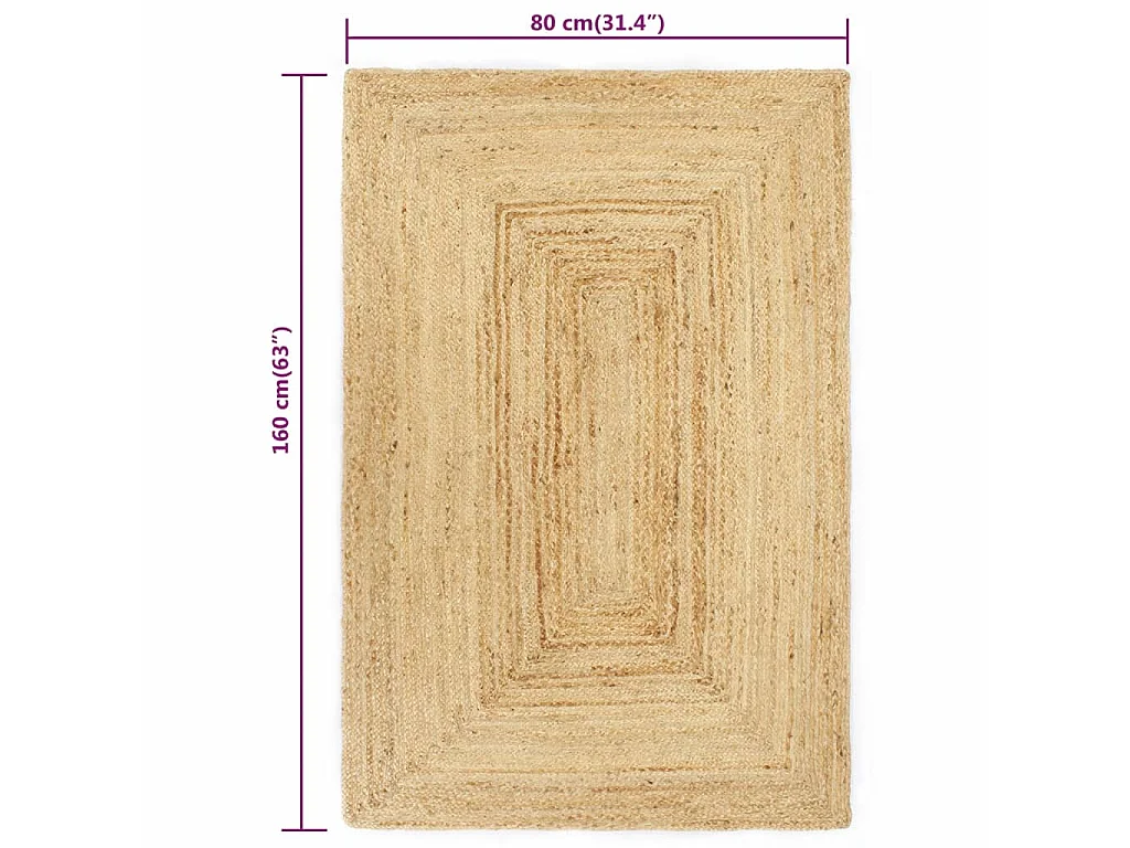Tapete artesanal em juta natural 80x160 cm PT239308
