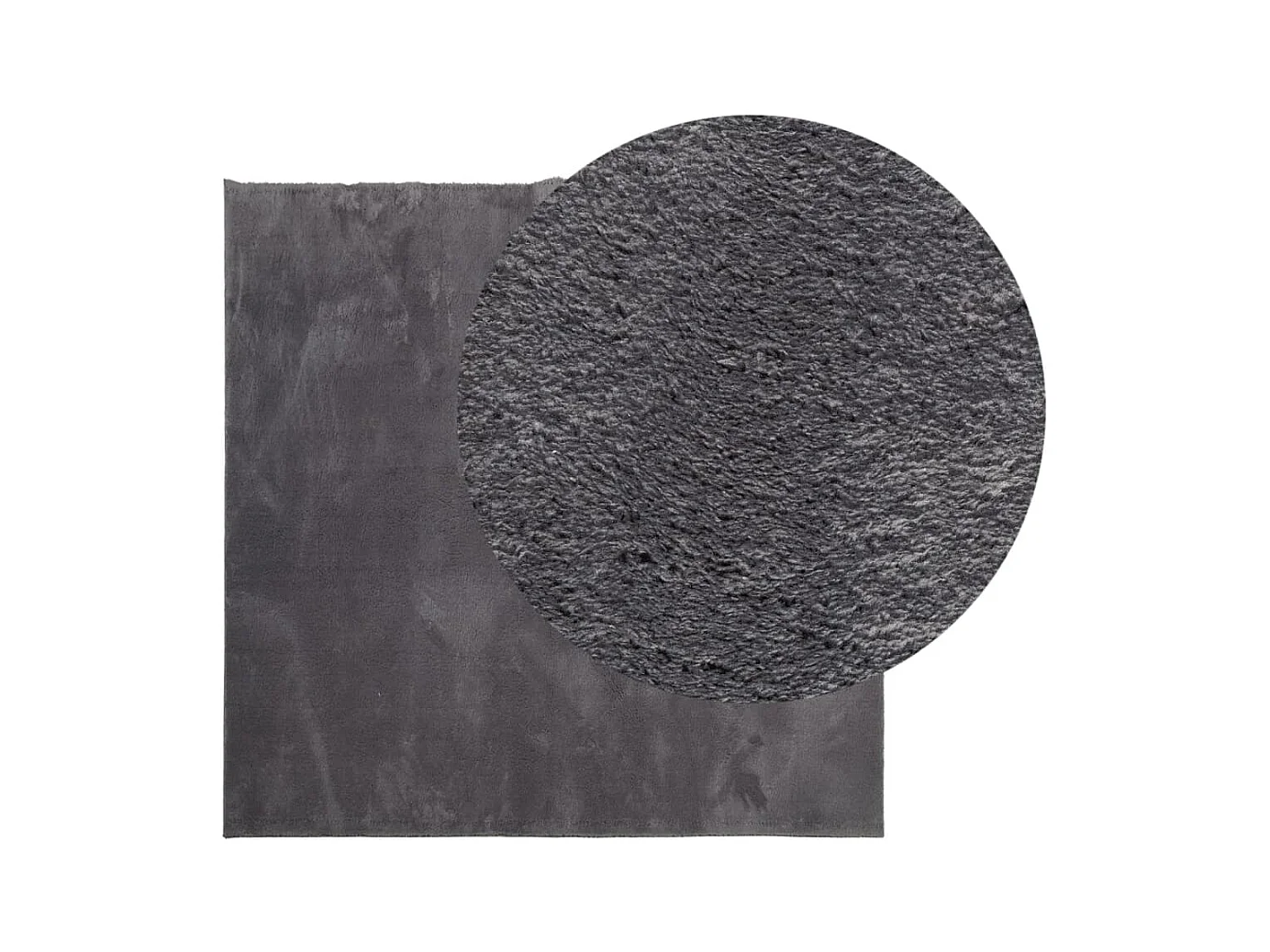 Alfombra de pelo corto suave lavable HUARTE antracita 240x240cm ES87845