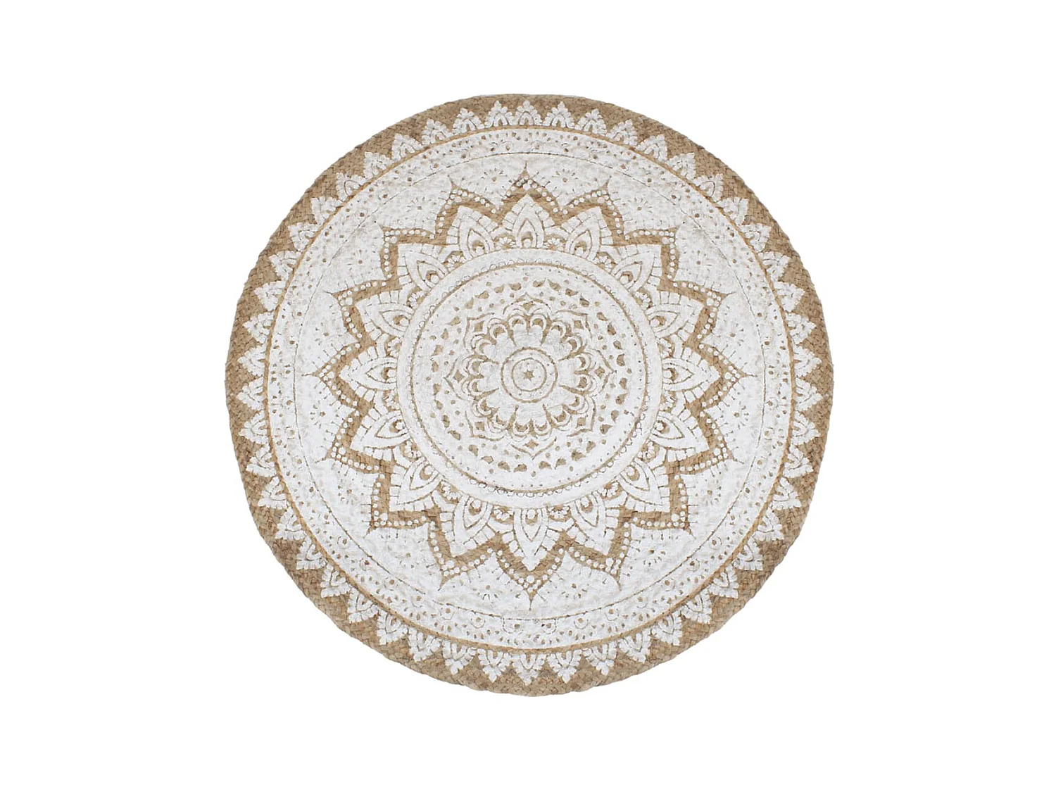 Tapis de sol Jute tressée imprimée 210 cm Rond QBH56337