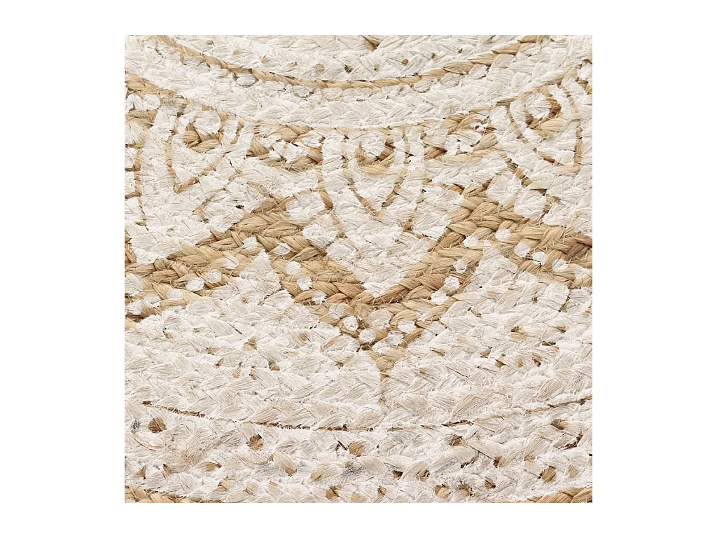 Tapis de sol Jute tressée imprimée 210 cm Rond QBH56337