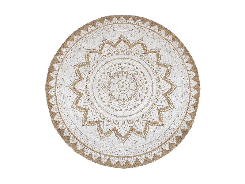 Tapis de sol Jute tressée imprimée 210 cm Rond QBH56337
