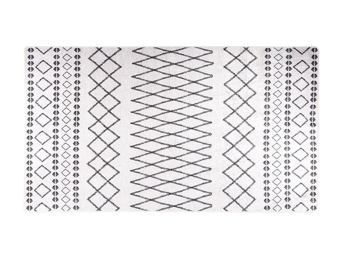 Tapis lavable antidérapant 190x300 cm Noir et blanc QBH95337