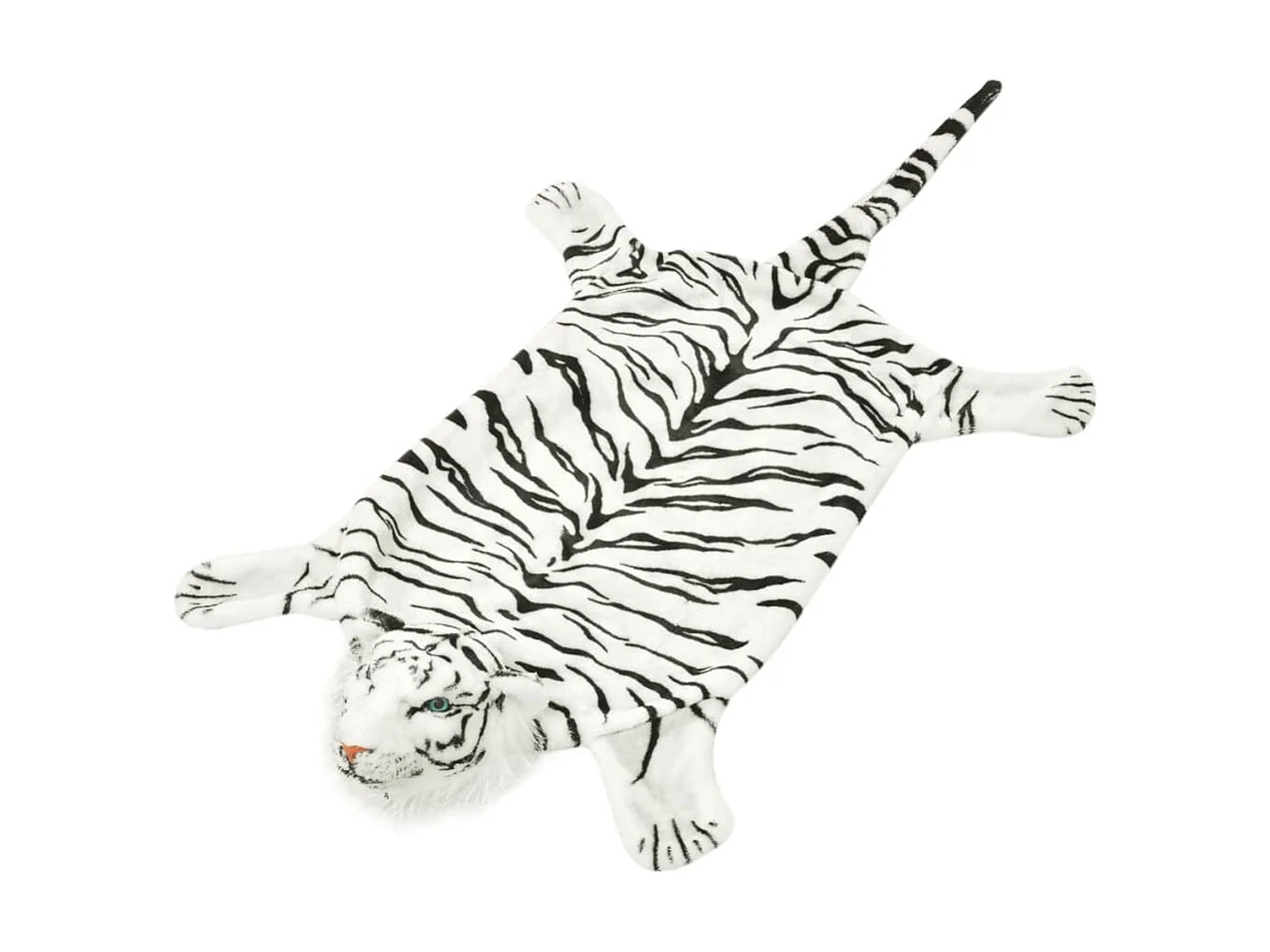 Tapis en peluche en forme de tigre 144 cm Blanc QBH37697