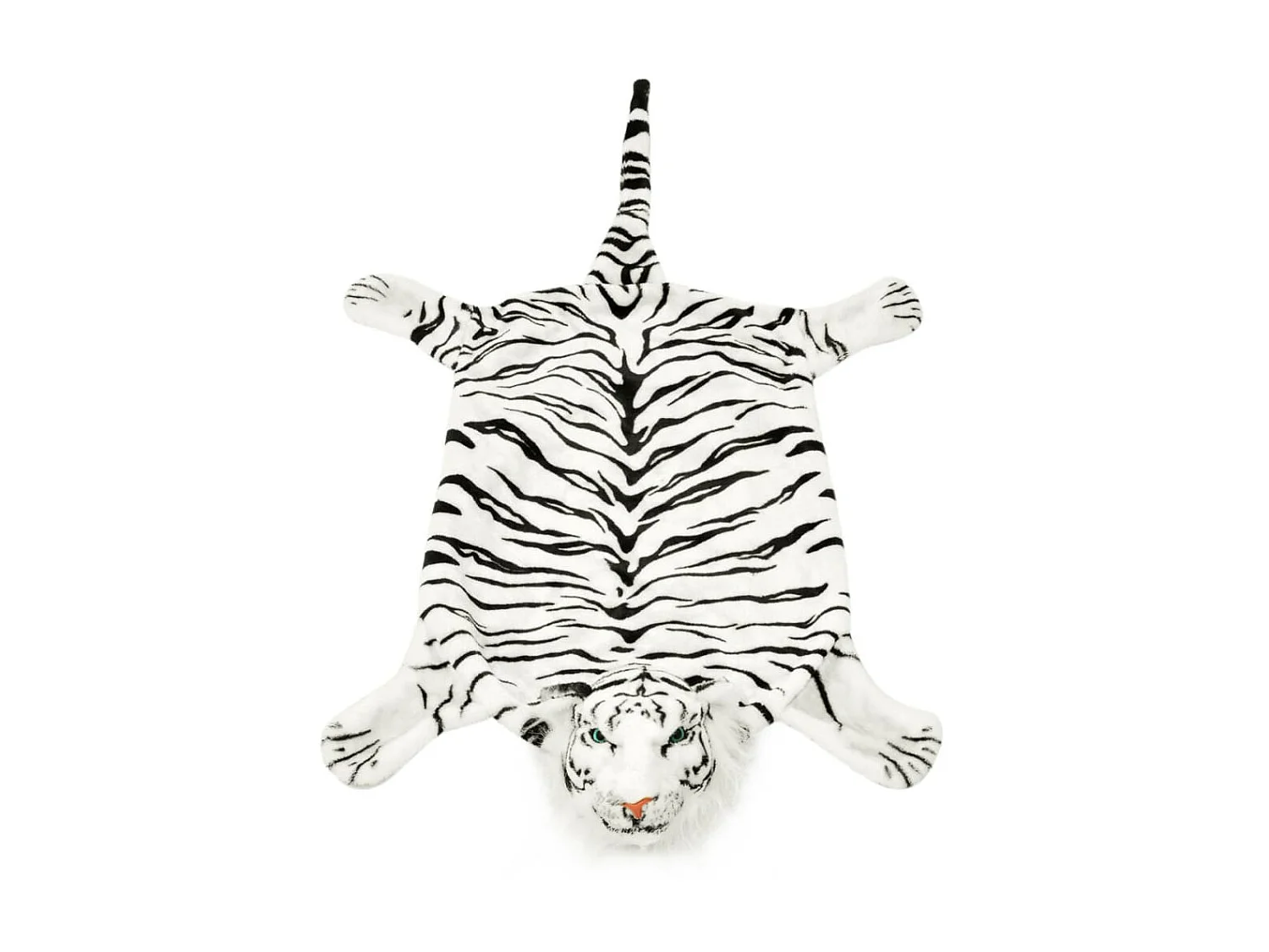 Tapis en peluche en forme de tigre 144 cm Blanc QBH37697