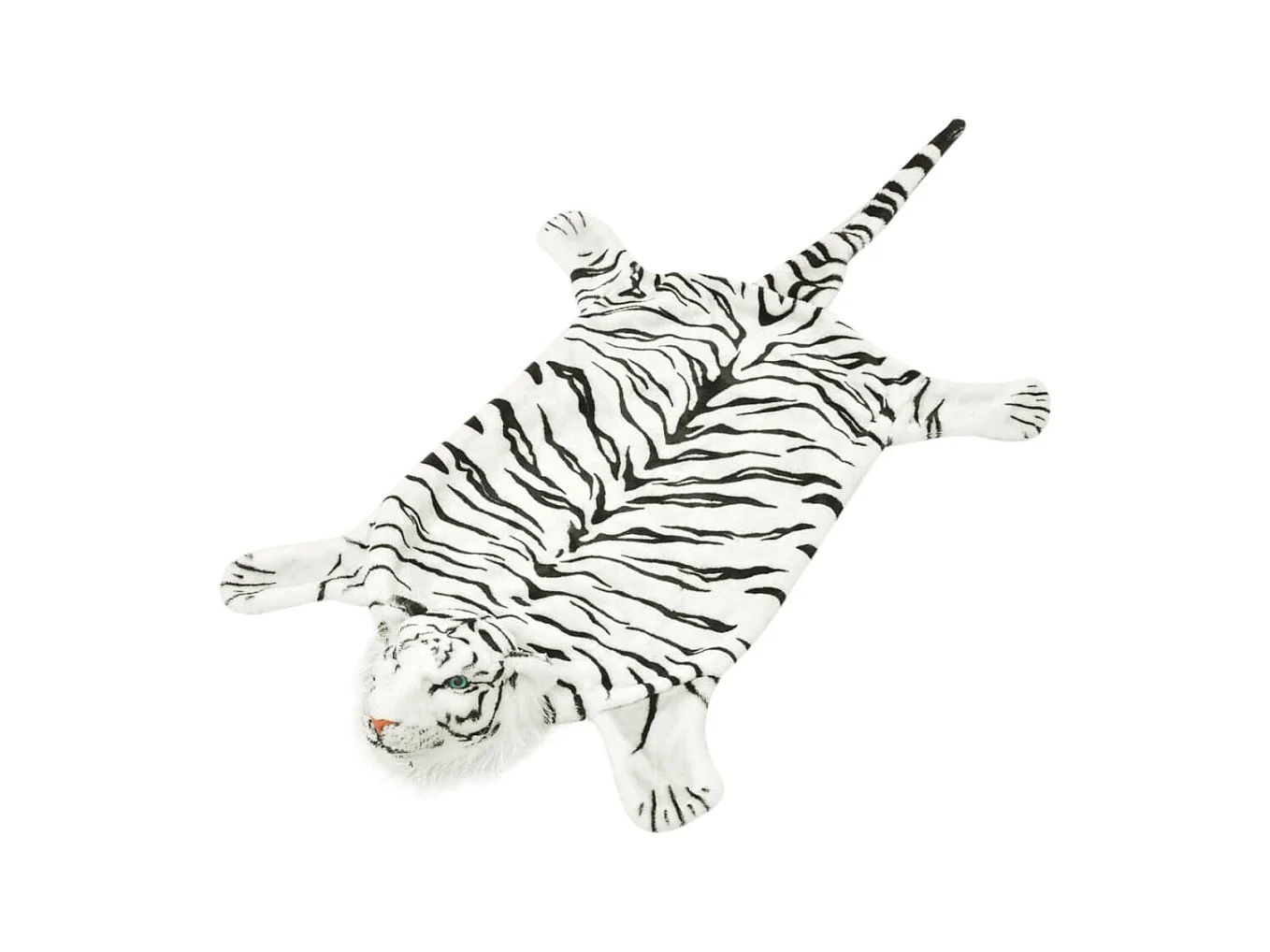 Tapis en peluche en forme de tigre 144 cm Blanc QBH37697