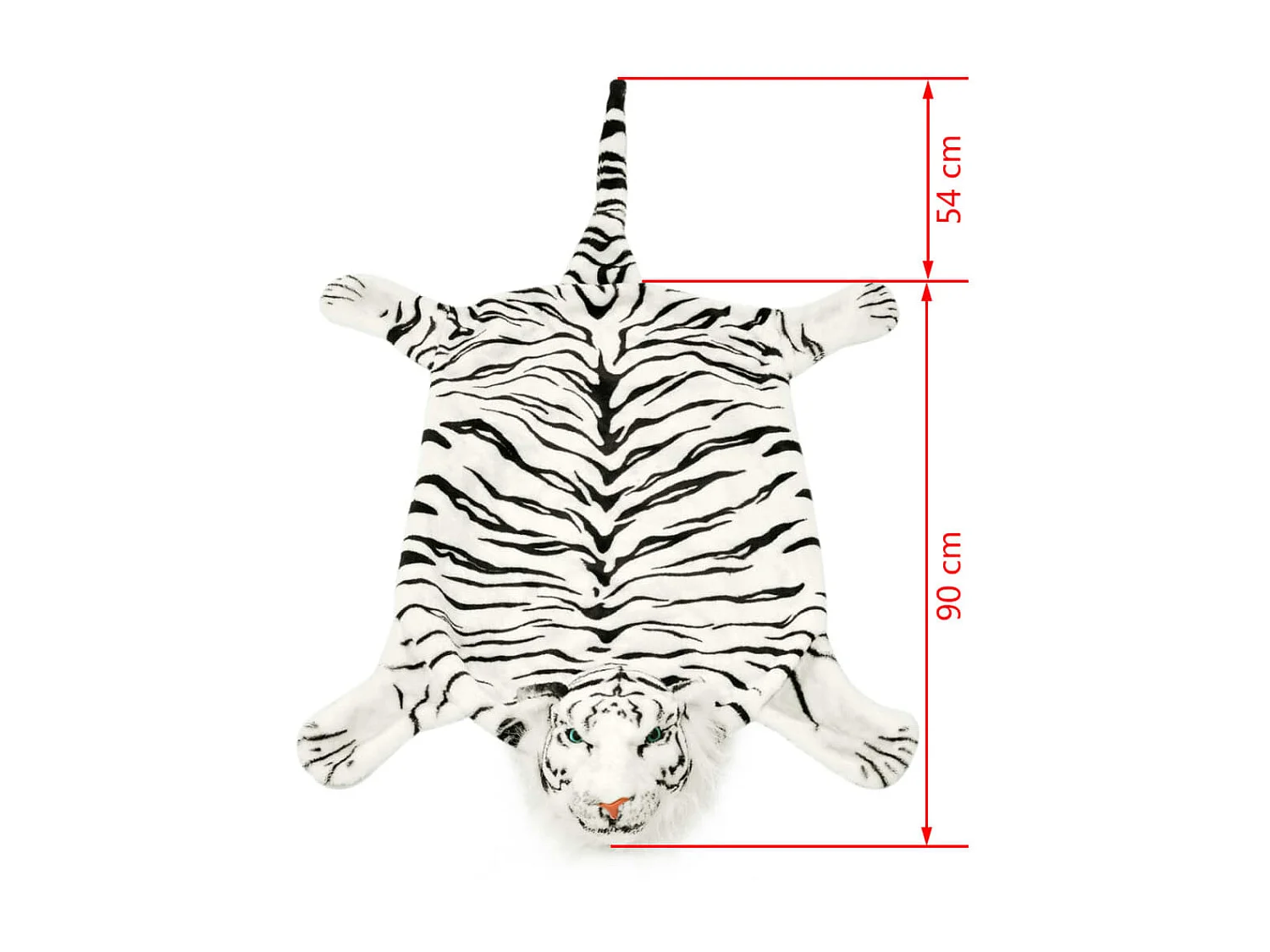 Tapis en peluche en forme de tigre 144 cm Blanc QBH37697