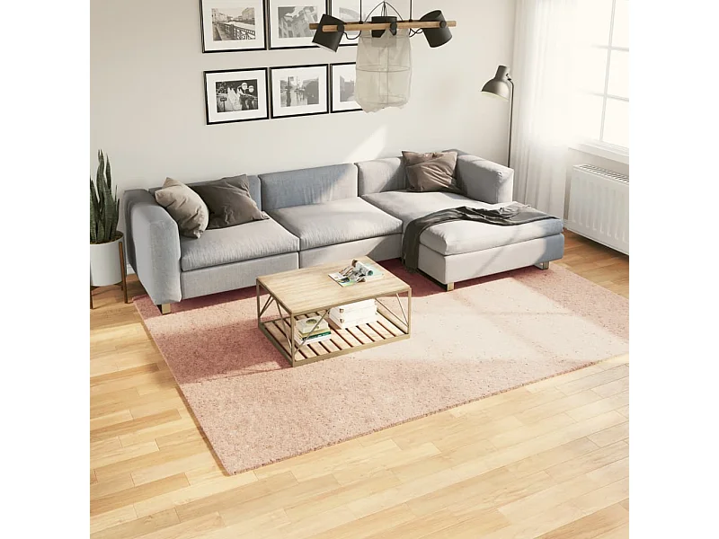Vloerkleed HUARTE laagpolig zacht wasbaar 200x280 cm roze NL389404