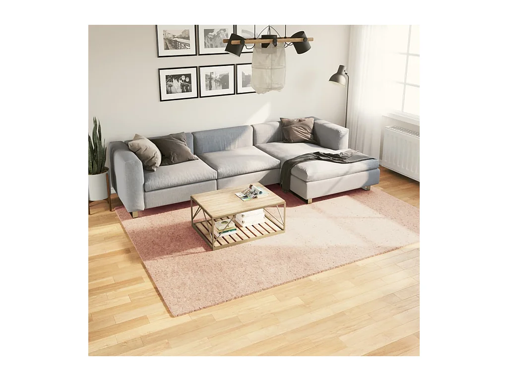 Tapis HUARTE à poils courts doux lavable rouge clair 200x280 cm QBH22062