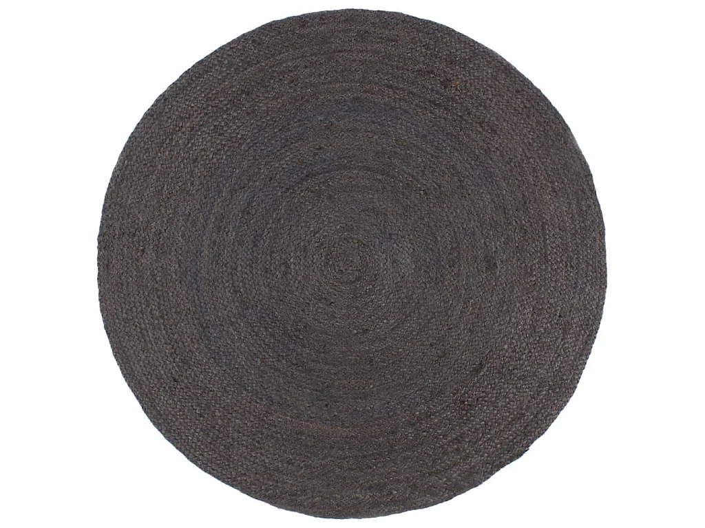 Tapis fait à la main Jute Rond 210 cm Gris foncé QBH99187