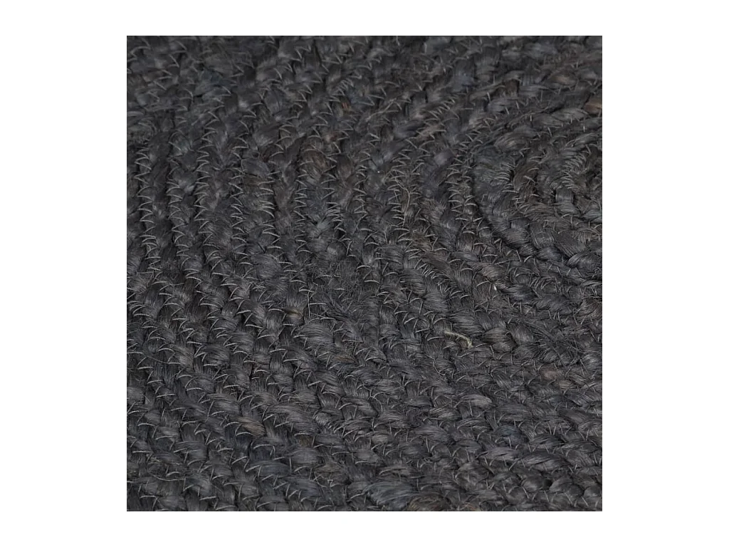 Alfombra de yute tejida a mano redonda gris oscuro 210 cm ES46783