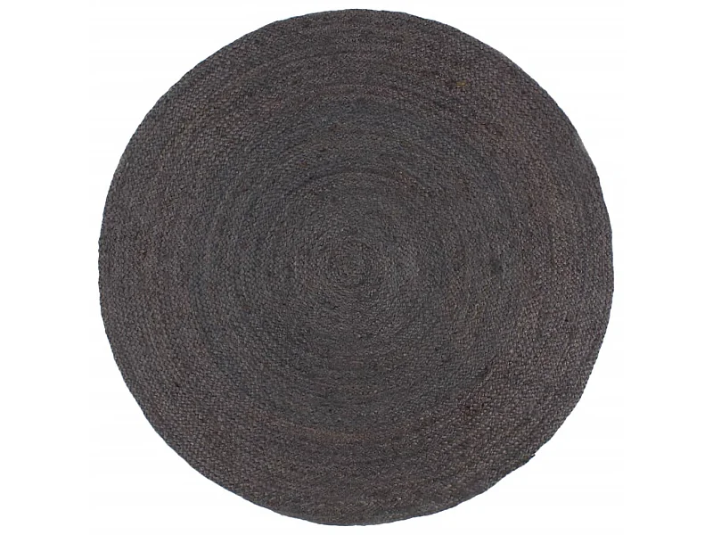 Vloerkleed handgemaakt rond 210 cm jute donkergrijs NL136493