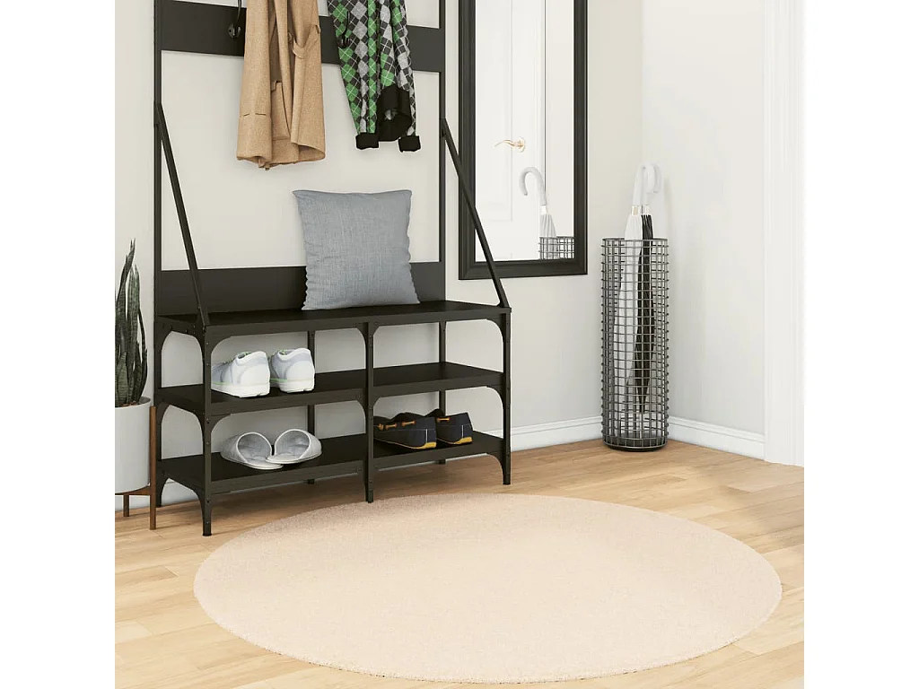 Tapis HUARTE à poils courts doux et lavable beige Ø 120 cm QBH63932