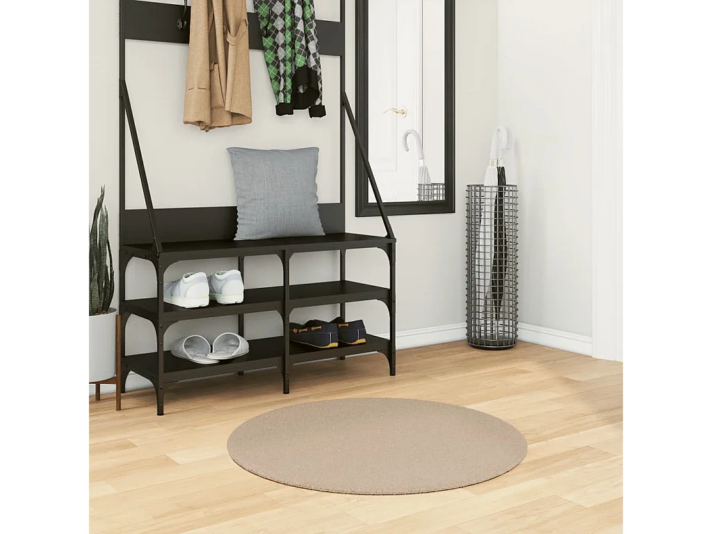 Tapis HUARTE à poils courts doux et lavable sable Ø 80 cm QBH91264