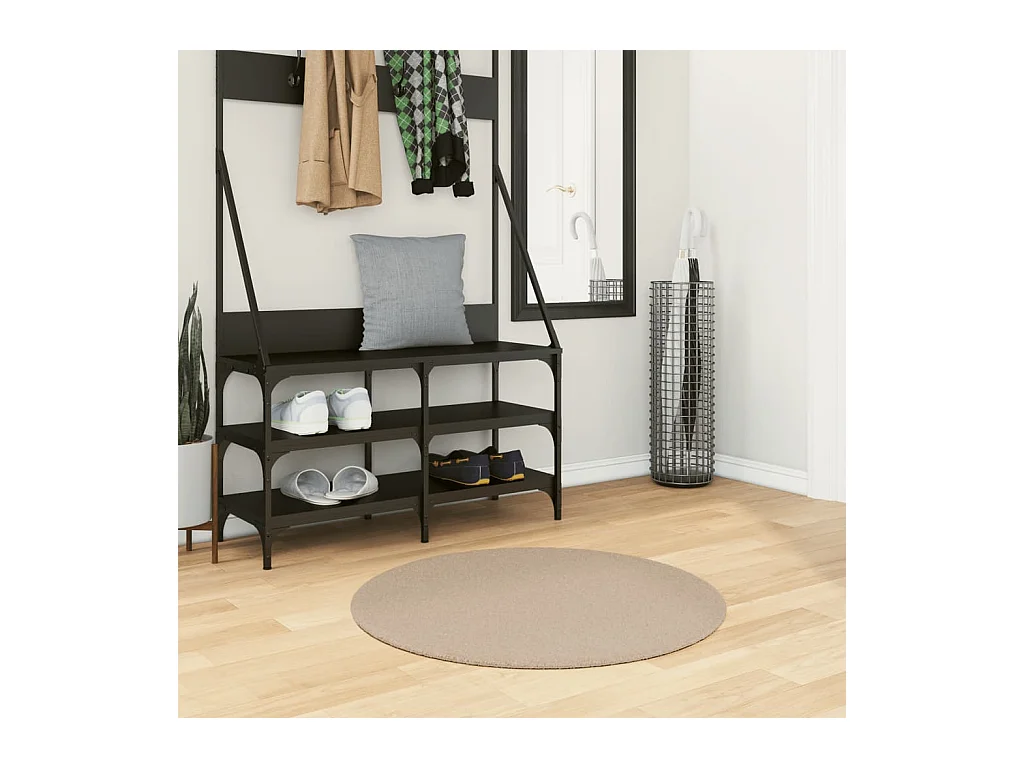 Tapis HUARTE à poils courts doux et lavable sable Ø 80 cm QBH91264