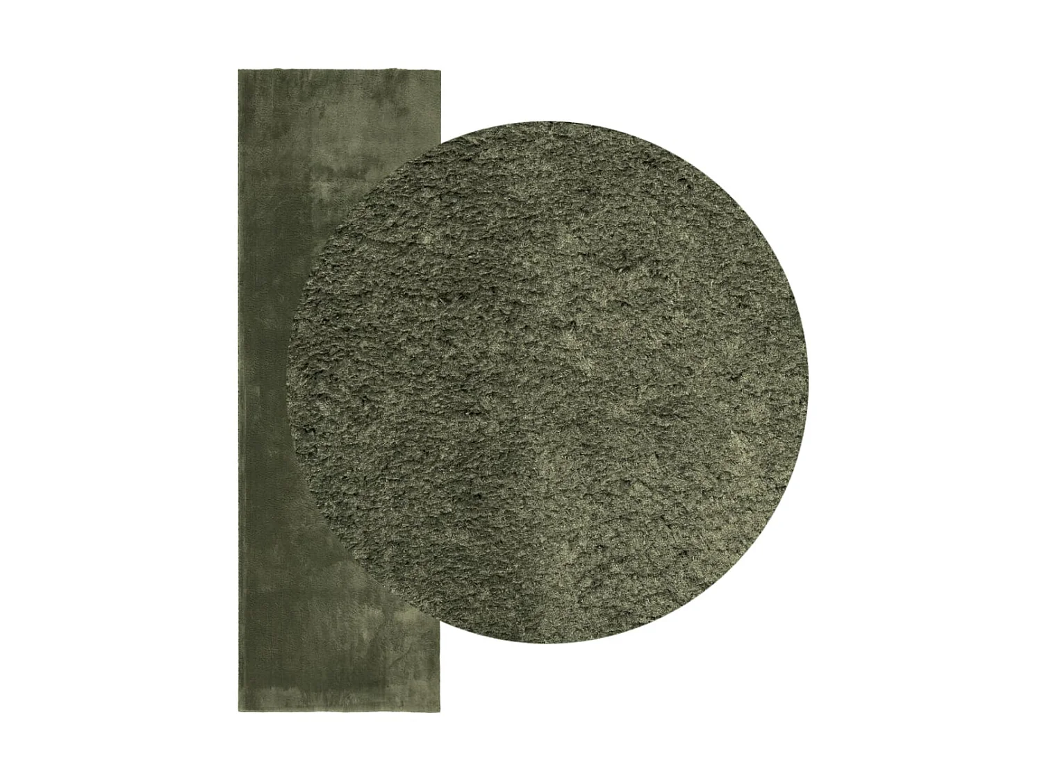 Tapis HUARTE à poils courts doux et lavable vert forêt 80x250cm QBH40021