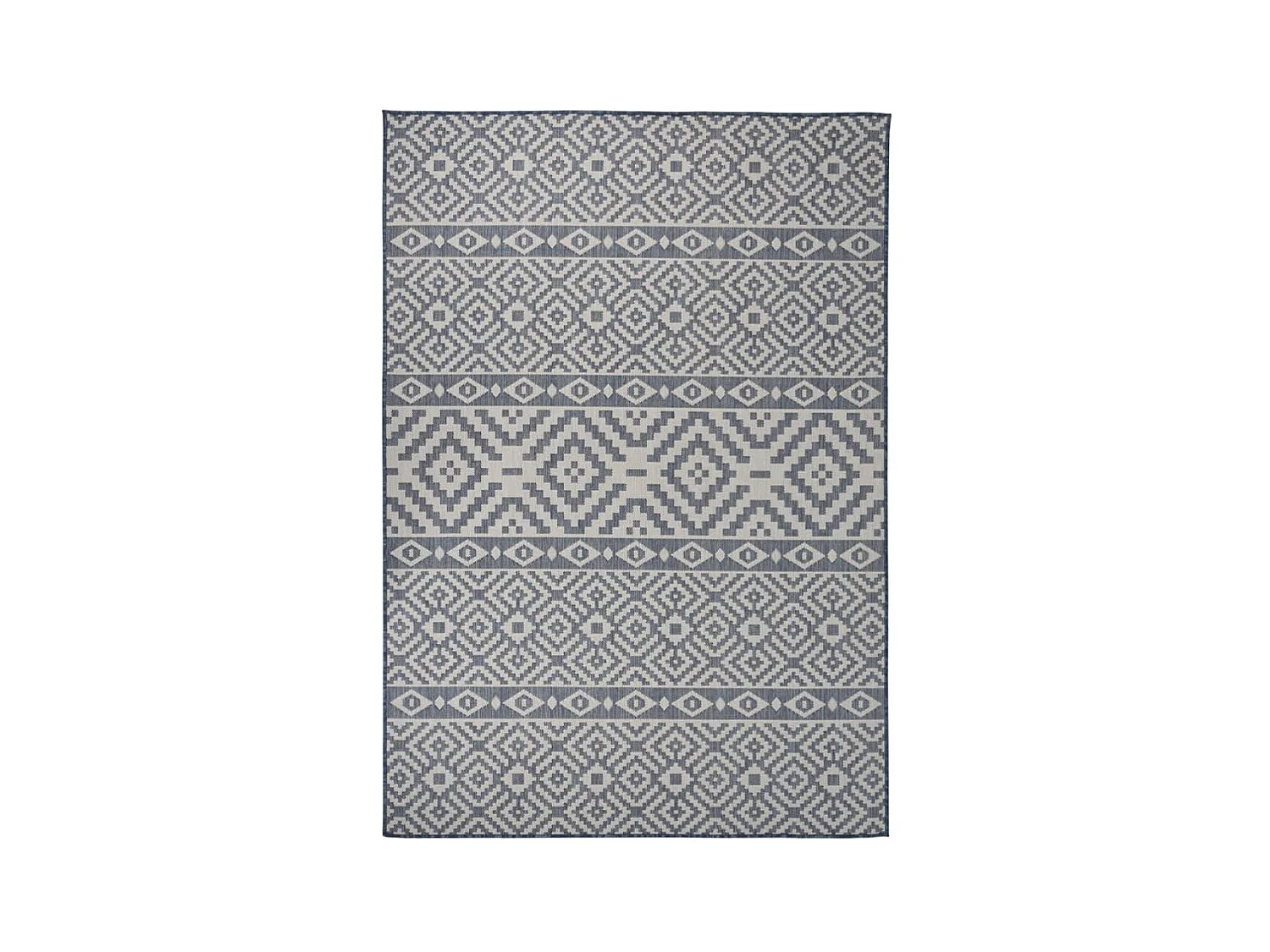 Tapis à tissage plat d'extérieur 160x230 cm Rayures bleues QBH38023