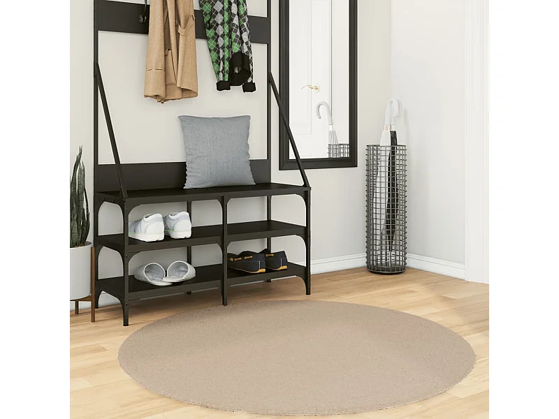 Alfombra de pelo corto suave lavable HUARTE arena Ø 120 cm ES50487