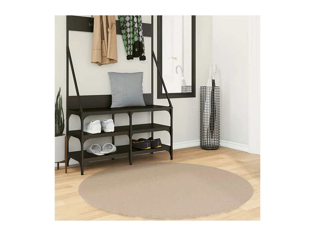 Tapis HUARTE à poils courts doux et lavable sable Ø 120 cm QBH98975