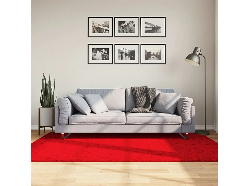 Tapis HUARTE à poils courts doux et lavable rouge 140x200 cm QBH24999