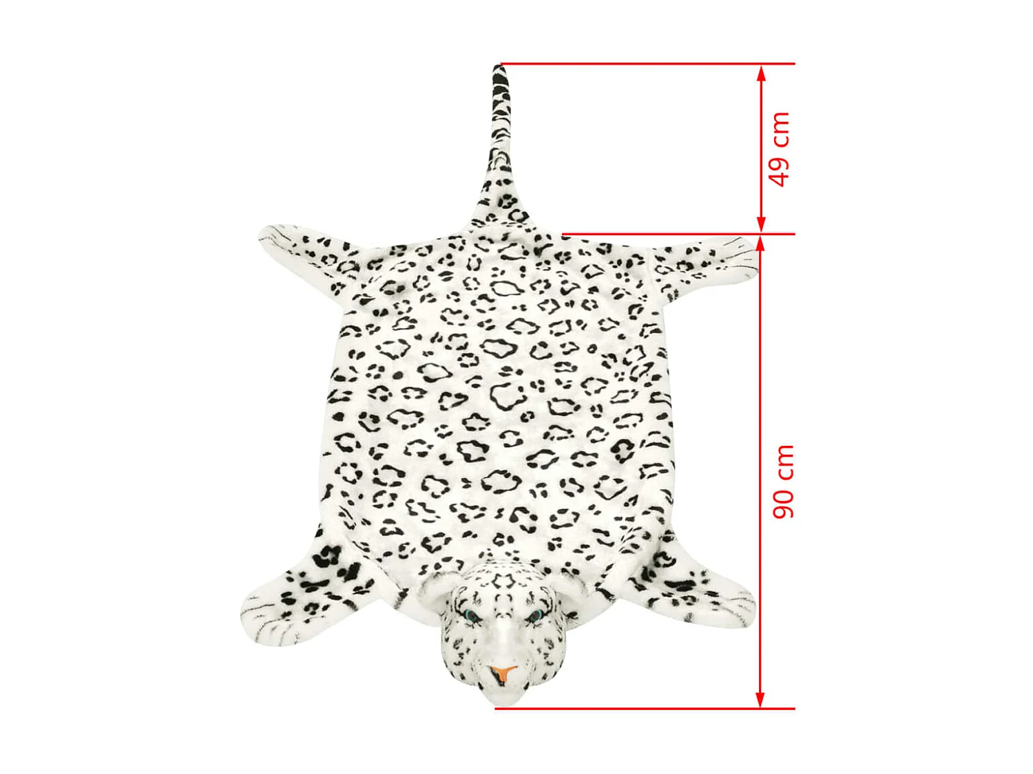Tapis en peluche en forme de léopard 139 cm Blanc QBH67955
